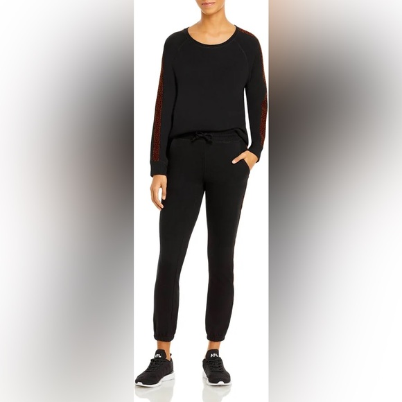 Rails Theo Velvet Leopard Side Stripe Sweatshirt and Jogger Set